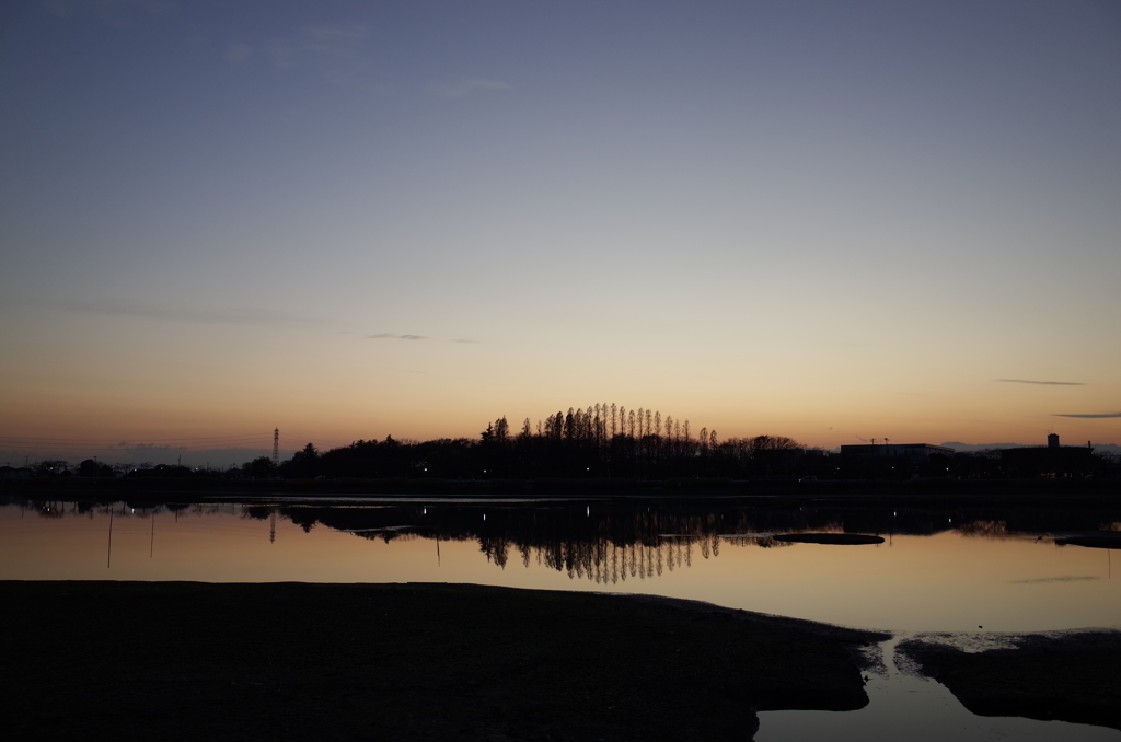 2015/12/20_伊佐沼の夕暮れ