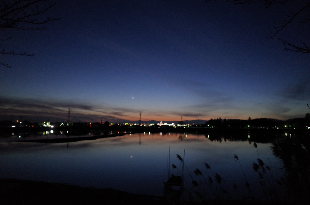 2014/12/23_伊佐沼の夕暮れ