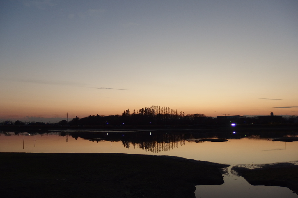 2015/12/20_伊佐沼の夕暮れ