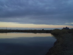 2017/02/25_溜め池の夕暮れ