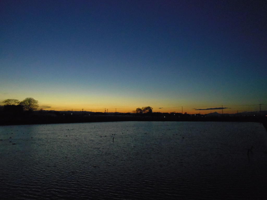 2016/12/24_溜め池の夕暮れ
