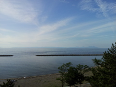 2018/09/13_十符ヶ浦海水浴場から下北半島を望む