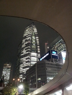 2015/10/23_新宿駅から望む夜のモード学園コクーンタワー