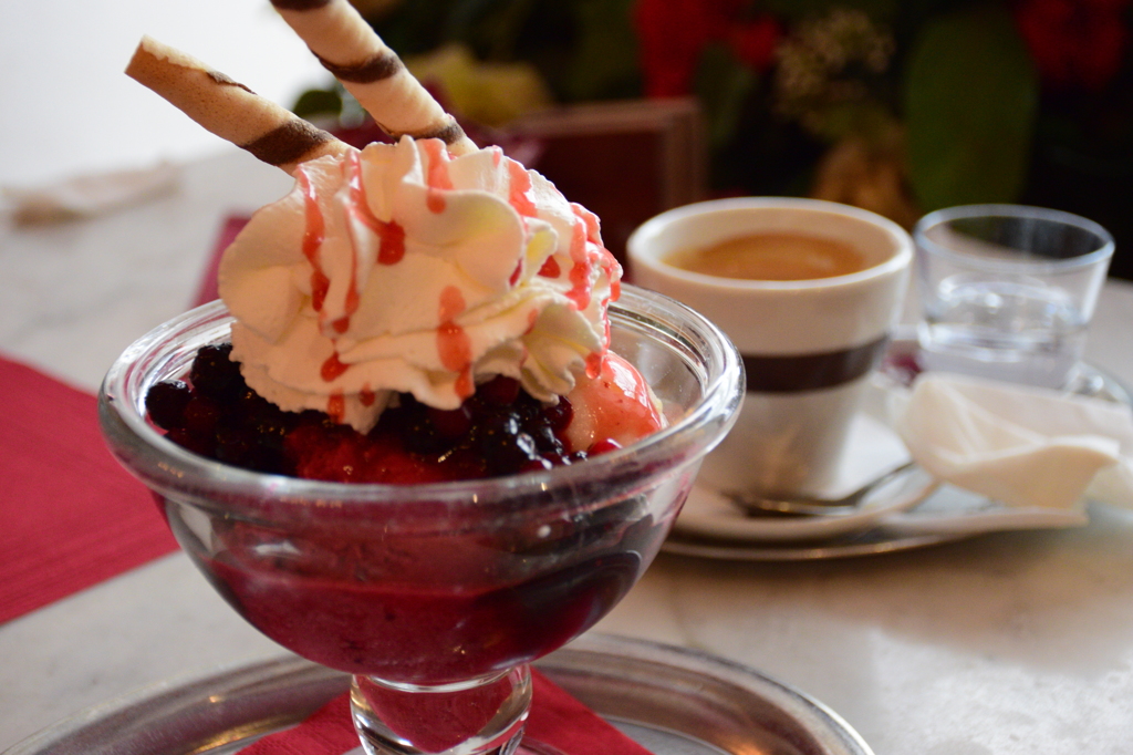 parfait at cafe in Vienna