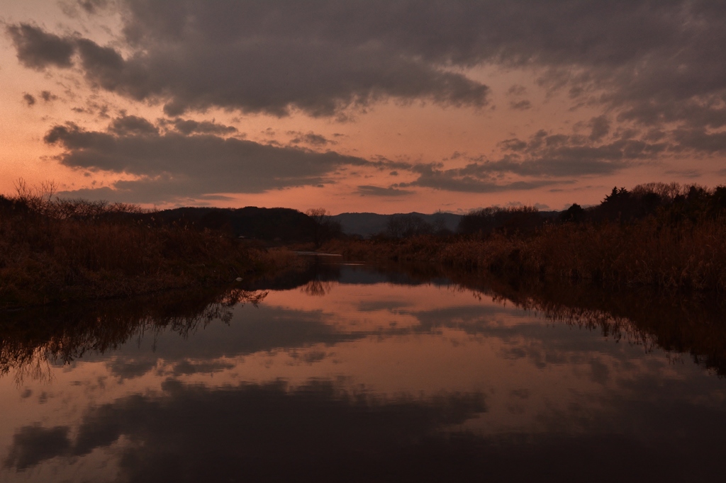 公園散歩締めくくり夕景