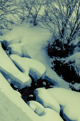 雪のベッド
