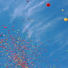 The balloons go up into the air