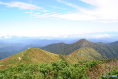 紅葉の朝日連峰-4