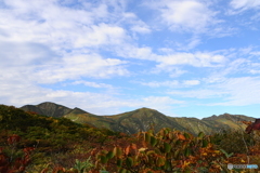 紅葉の朝日連峰-6