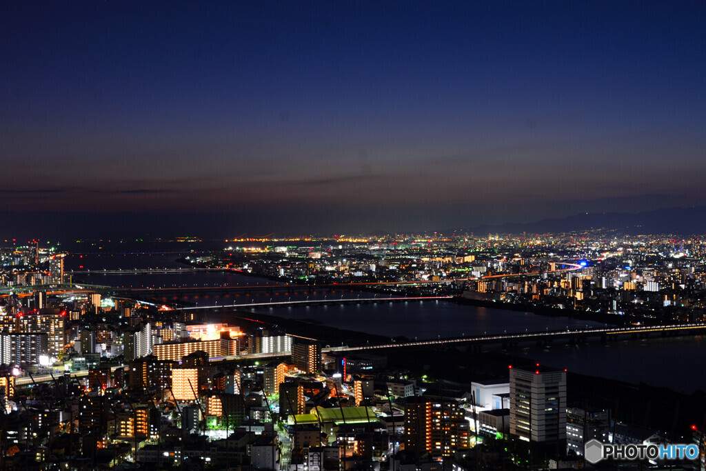 大阪 淀川 夕暮れ時