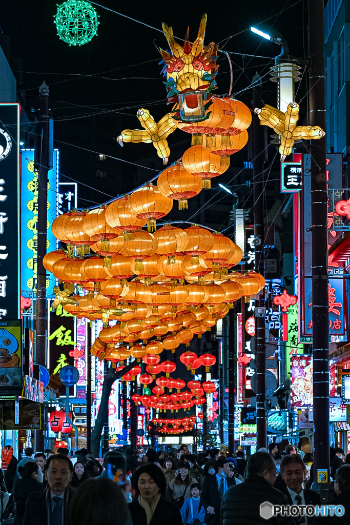 春節・ドラゴン・中華街