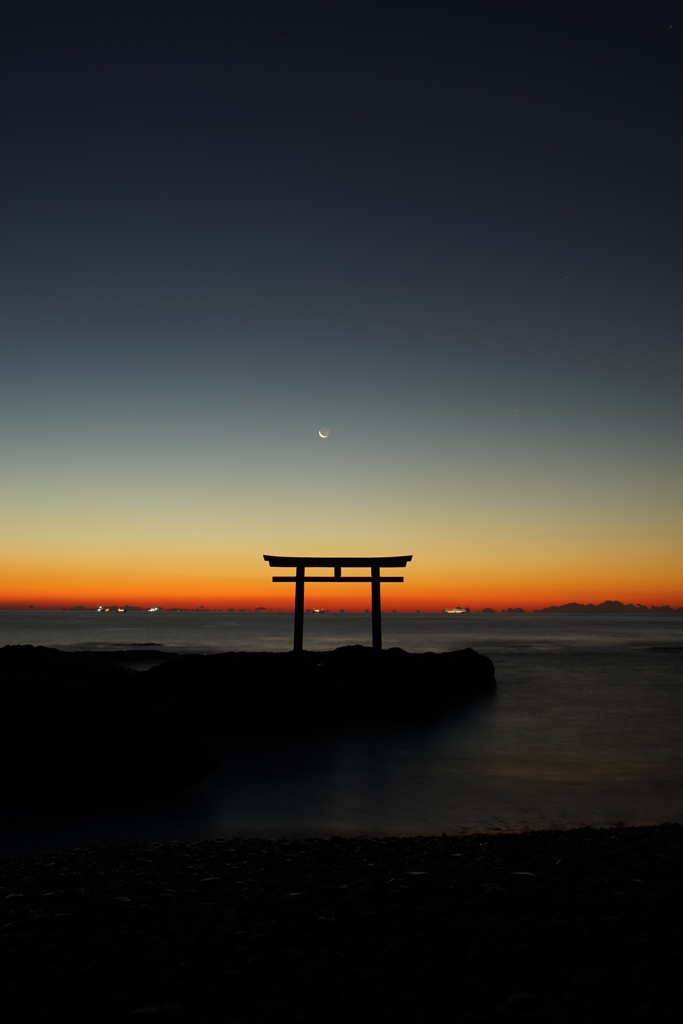 大晦日、黎明の大洗海岸