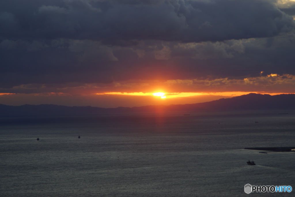 南港の夕焼け