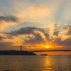 明石大橋の夕陽