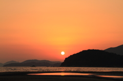 新舞子夕日