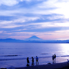 富士山と夕暮れ