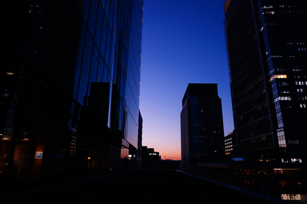 丸の内の夕暮れ