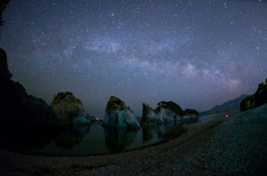 Jodogahama Beach  and  Milky way 