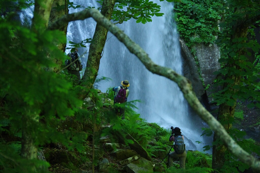 滝に挑む