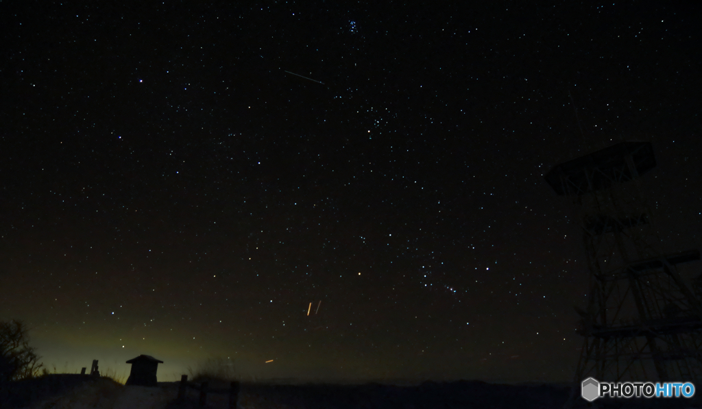 冬の星座たち（梶が森山頂より）