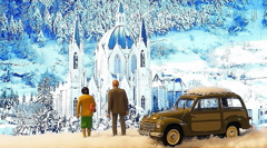 積雪の教会(Ⅱ) 1952 フィアット500ベルヴェデーレ 1/43