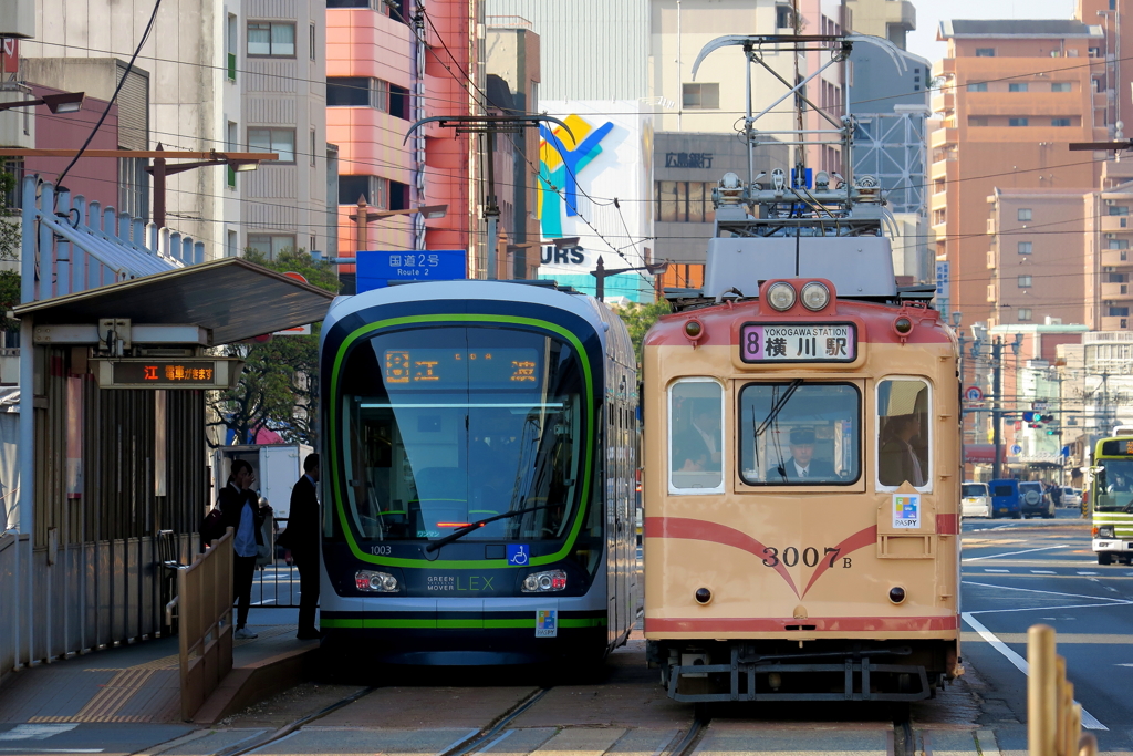 最新モデルの1000形と御年64歳の3000型