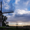 sunset with a windmill