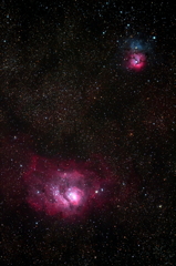 M8干潟星雲（NGC6523）M20三裂星雲（NGC6514）