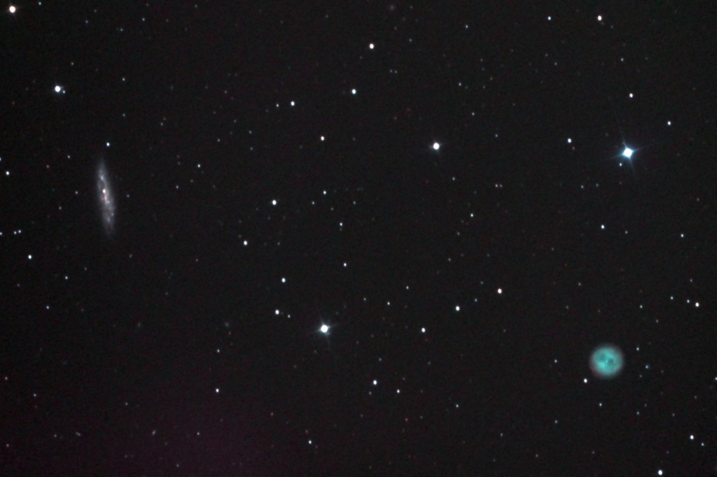 M97ふくろう星雲とM108渦巻銀河