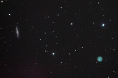 M97ふくろう星雲とM108渦巻銀河