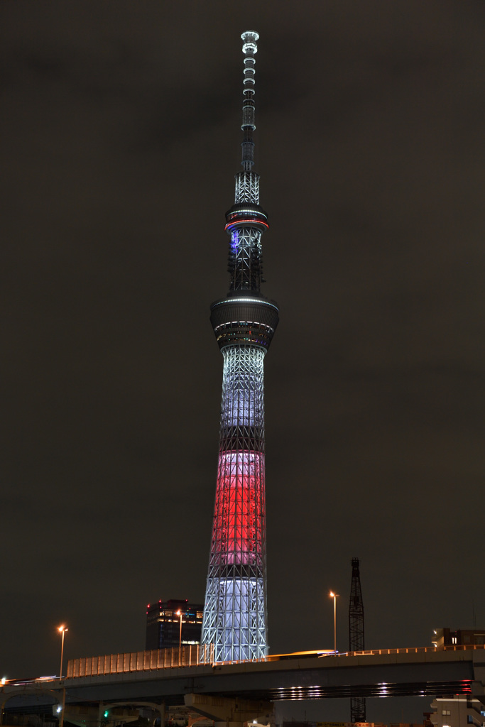 東京スカイツリー　日本国旗バージョン