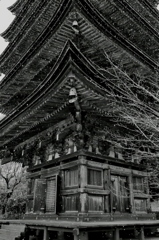 瑠璃光寺に降る雪