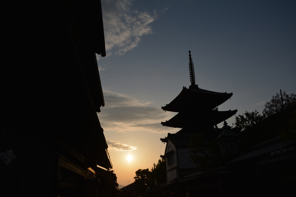 京都の夕暮れ