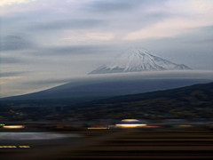 夕暮れの富士山