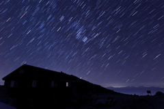 山小屋の夜