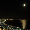 津軽海峡、月夜景色