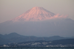 夕暮れの富士山