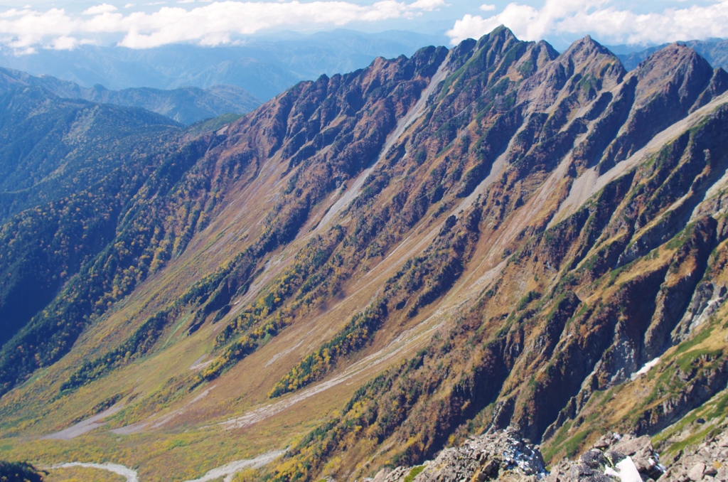 岳沢からの紅葉