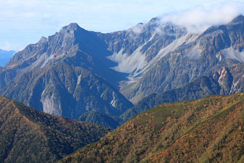 前峰紅葉の涸沢カール