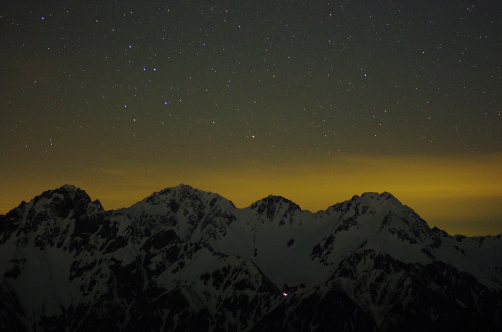 夜の穂高　