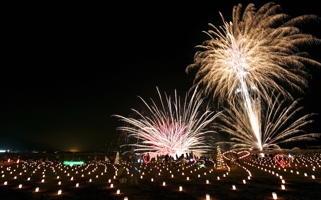 Candle and fireworks