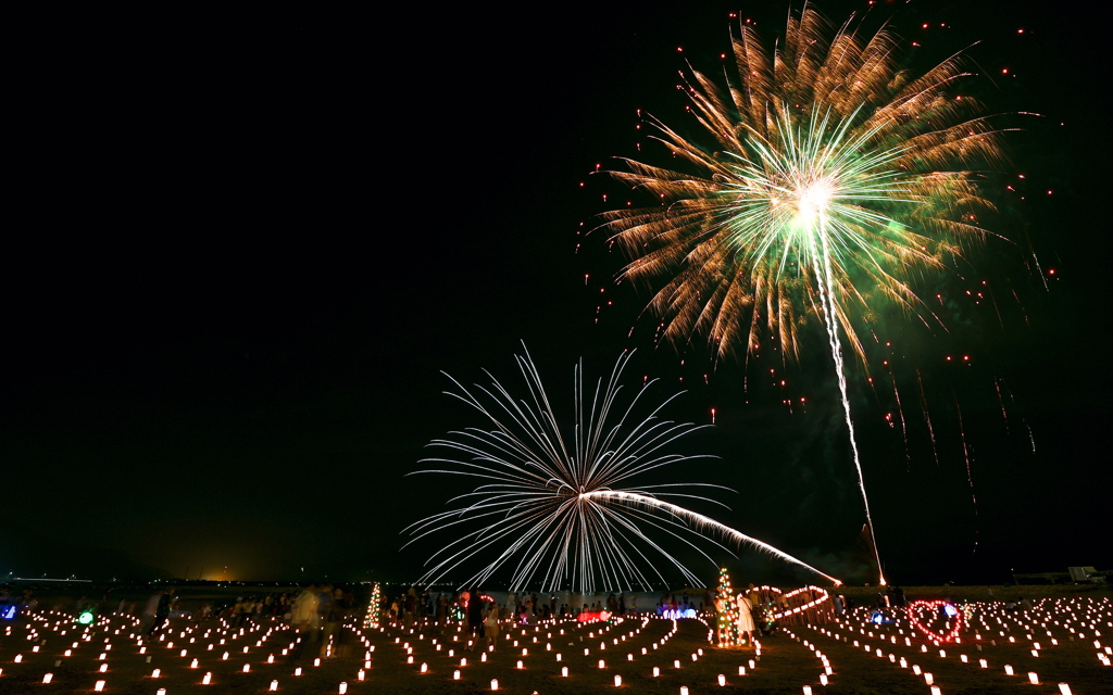 Candle and fireworks