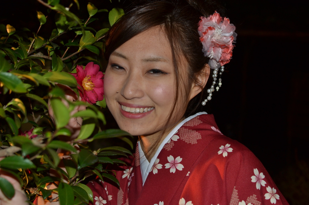 ツバキと笑顔