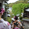京都の風景・産寧坂・着物・可愛い女性・後ろ姿・襟足・・
