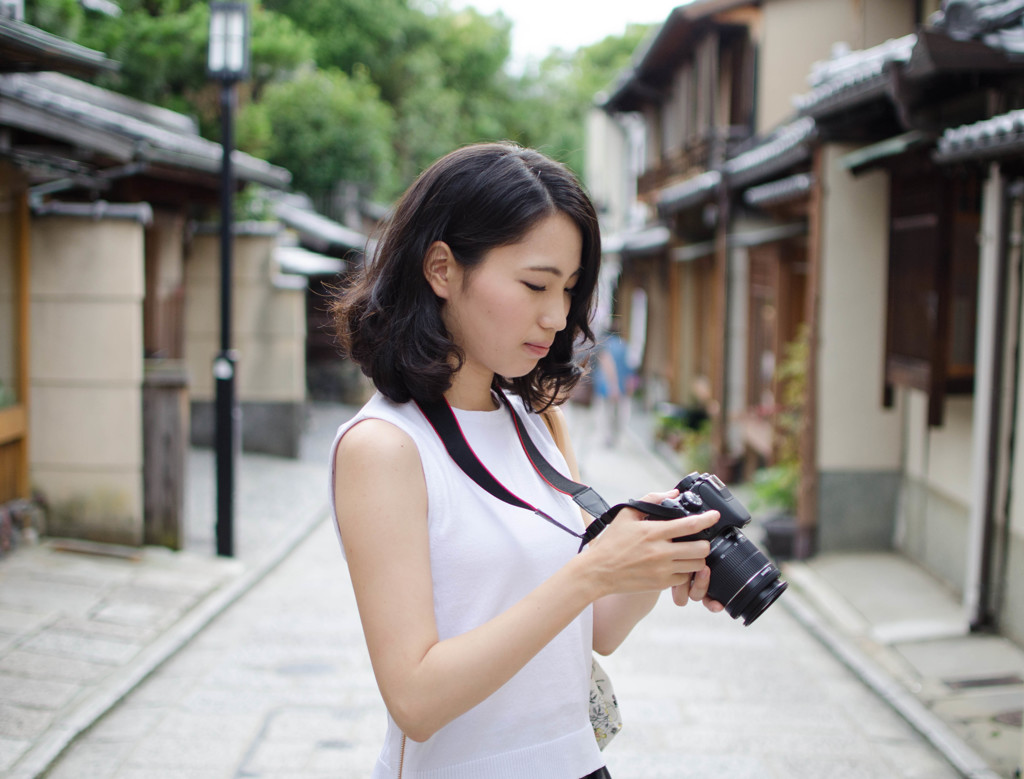 京都路地　カメラ女子