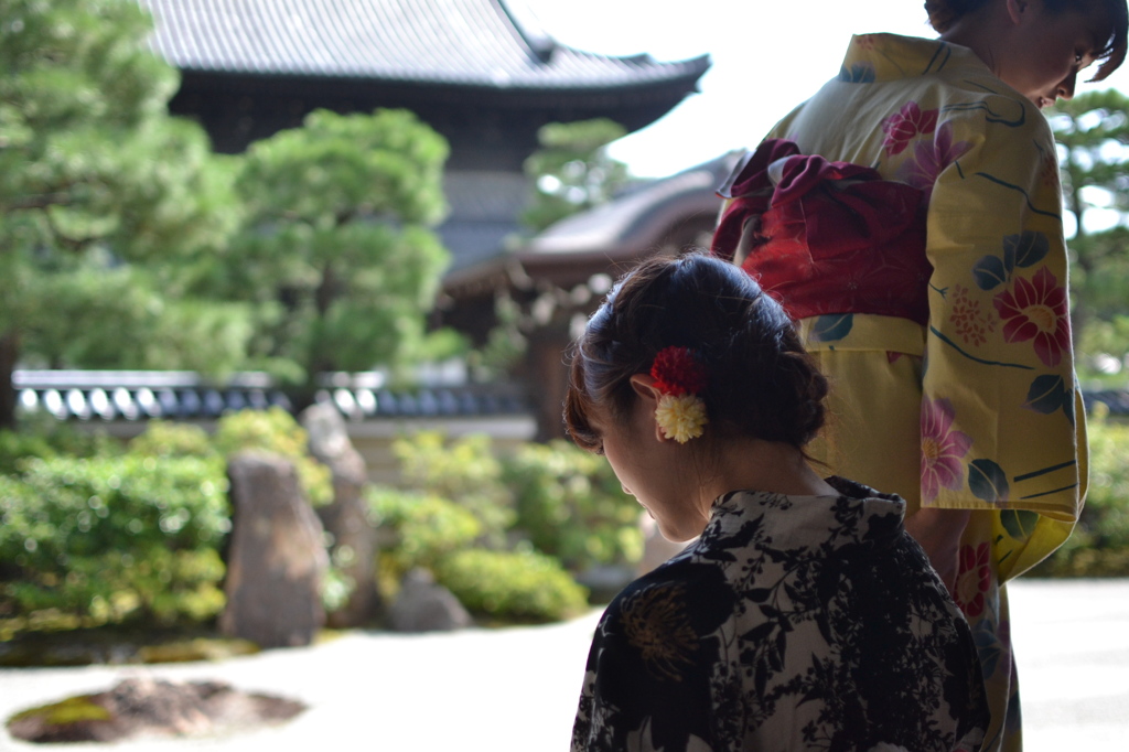 建仁寺と浴衣・・