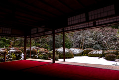 冬の京都　詩仙堂（薄化粧）