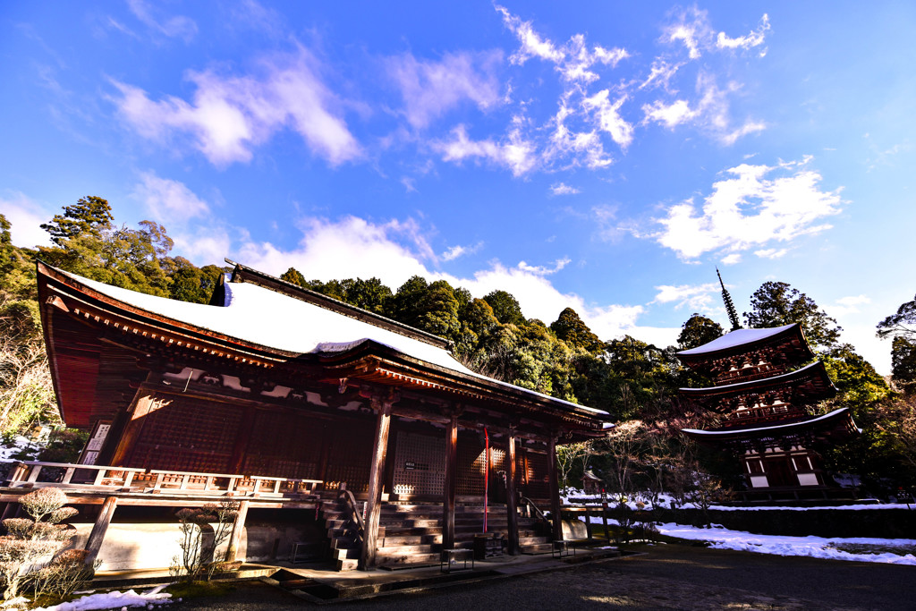 冬の湖東三山　西明寺