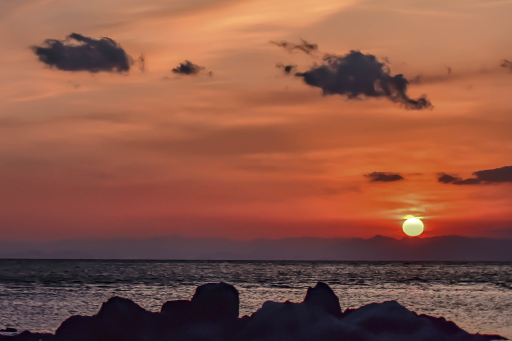 夕景　篠島から伊勢志摩を望む