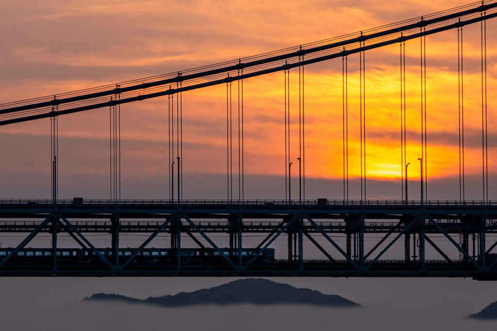 瀬戸大橋　夕景